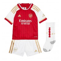 Otroški Nogometni dresi Arsenal Benjamin White #4 Domači 2023-24 Kratek Rokav (+ Kratke hlače)